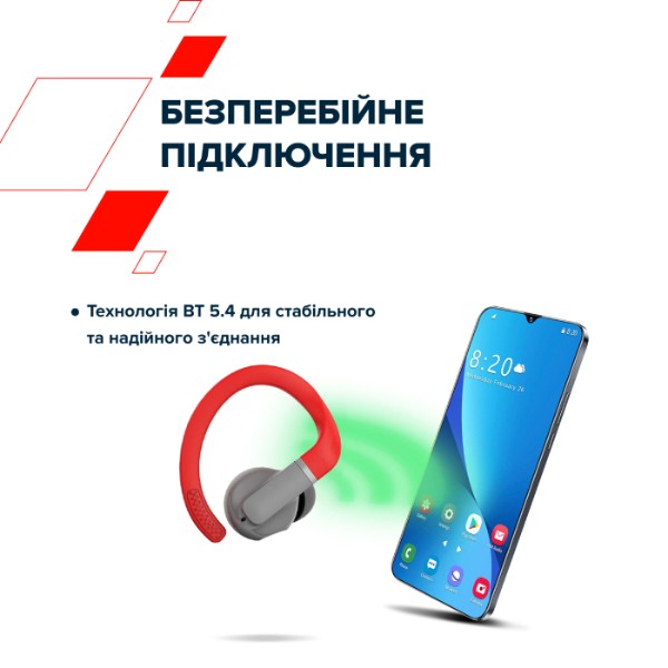 Фото - Навушники вкладиші бездротові TWS Canyon OnRun 11 Sport Wireless charge Red (CNS-TWS11R)