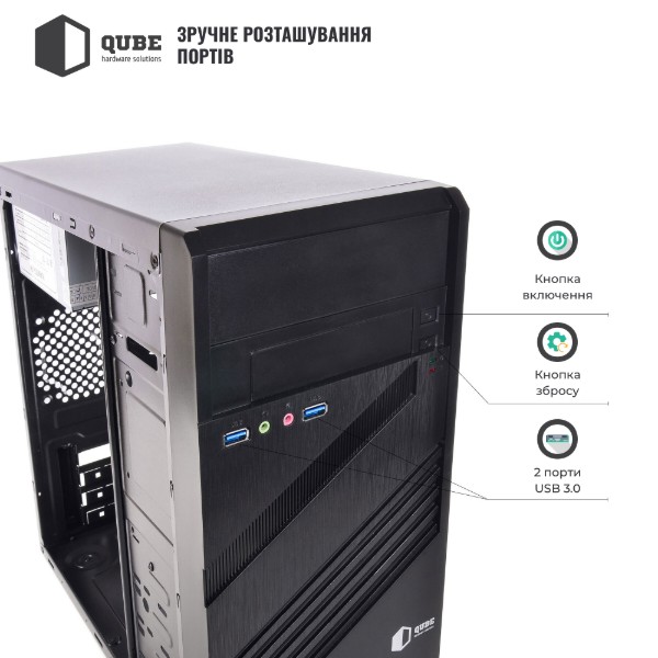 Фото - Системний блок QUBE QB i5 12400 164Win (i512400164Win)