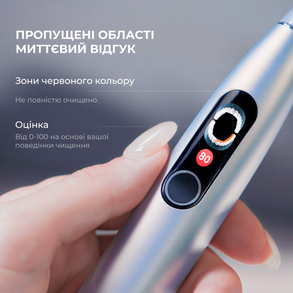Фото - Зубная щетка электрическая Oclean X Pro Digital Electric Toothbrush Glamour Silver (6970810552560)