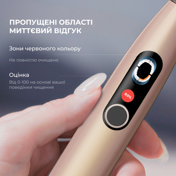 Фото - Зубная щетка электрическая Oclean X Pro Digital Electric Toothbrush Champagne Gold (6970810552553)