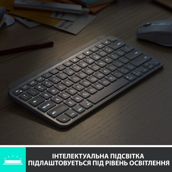 Фото - Клавіатура бездротова Logitech MX Keys Mini For Mac Pale Grey (920-010526)
