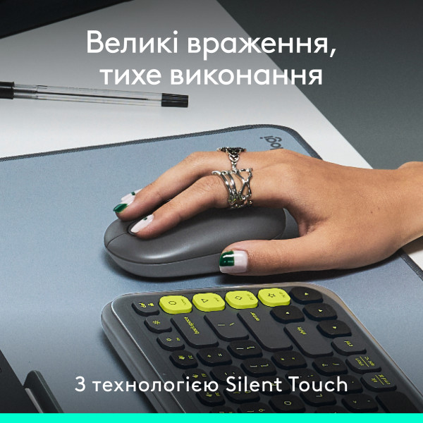 Фото - Уцінка - Миша бездротова Logitech POP Mouse with emoji Graphite (910-007412)