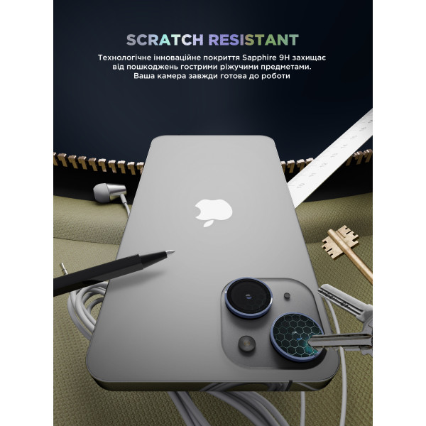 Фото - Захисне скло для смартфону Armorstandart для камери Supreme Black Icon for iPhone 15/15 Plus Blue (ARM76590)
