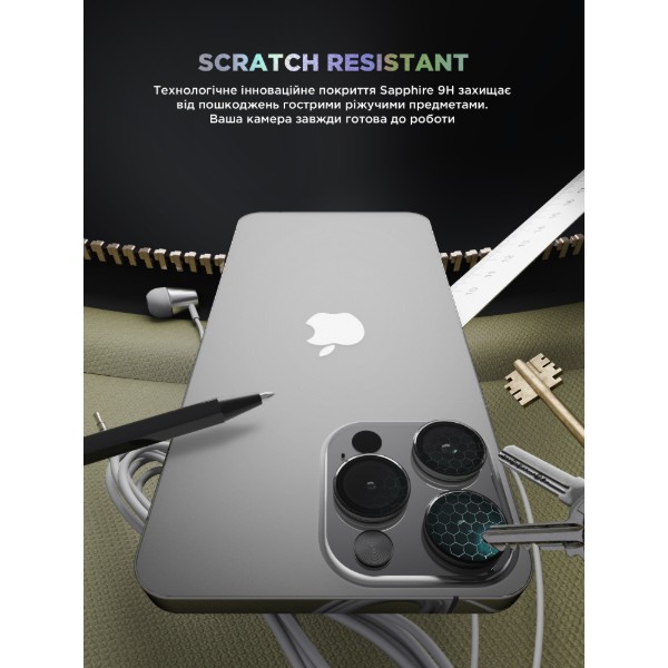 Фото - Захисне скло для смартфону Armorstandart для камери Supreme Black Icon for iPhone 15 Pro/15 Pro Max Clear (ARM76600)