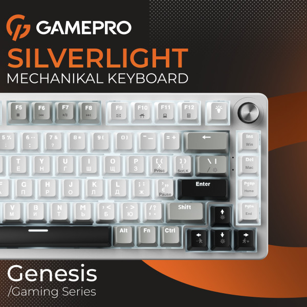 Фото - Клавіатура дротова ігрова GamePro Genesis Silverlight  (MK126)