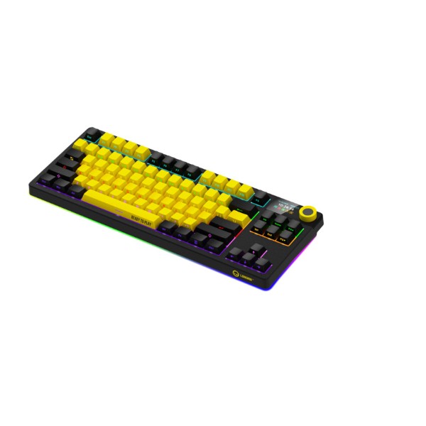 Фото - Клавиатура беспроводная игровая Lorgar KBP70TKLW Wireless TKL Mechanical Pro Black-Yellow (LRG-KBP70TKLW-YL-US)