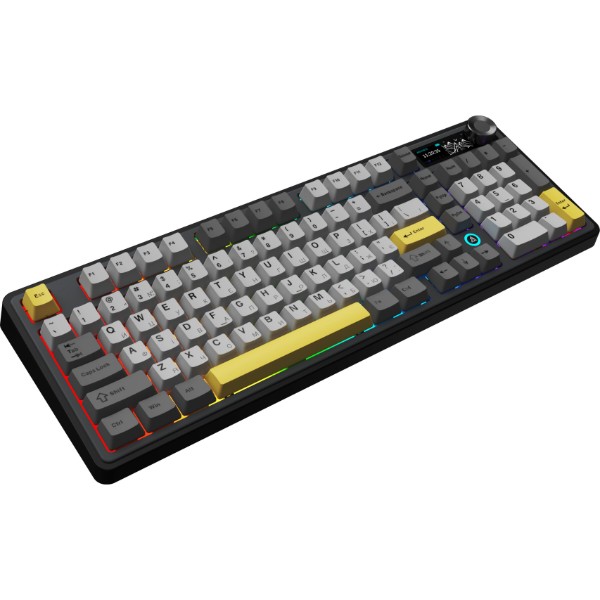 Фото - Клавиатура беспроводная игровая Ajazz AK980 V2 Gift Switch V2 Black Gray Yellow (AK980-V2-G-BGY)