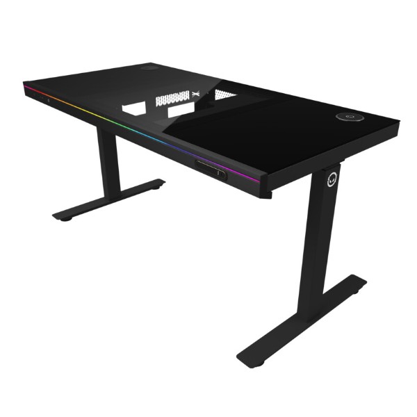 Фото - Стіл комп'ютерний Lorgar ELITE 90G Glass Black (LRG-DE90G)