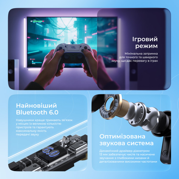 Фото - Навушники вкладиші бездротові TWS Proove NoLimit TWS with Hybrid ANC Black/gray (TWNL0001AP13)