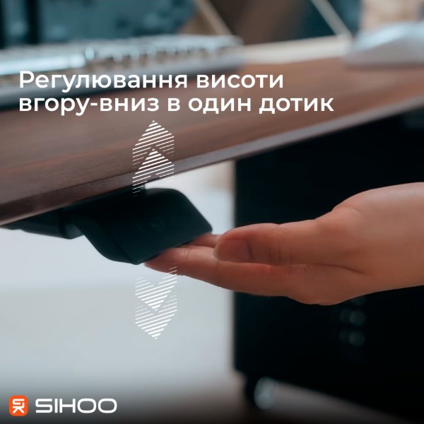 Фото - Стол с электрорегулировкой высоты Sihoo D07 1.6m Walnut/Black (D07B-101/D07J-101-AB)