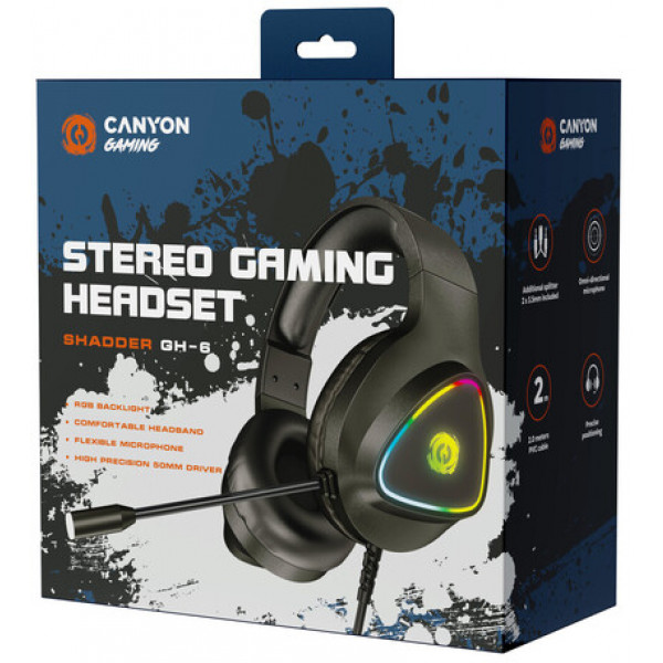 Фото - Гарнитура проводная игровая Canyon CND-SGHS6B Black