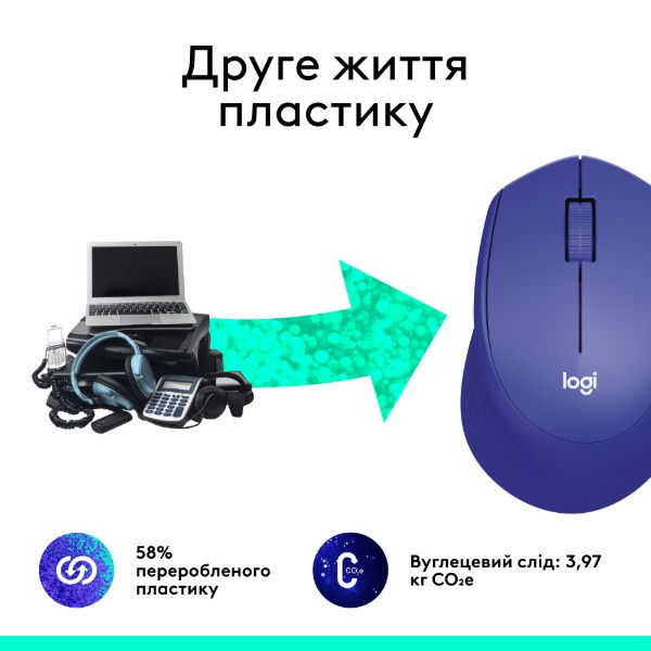 Фото - Миша бездротова Logitech M330 Silent Plus Blue (910-004910)
