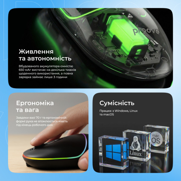 Фото - Мышь беспроводная Proove Click Black (WMCL00000001)