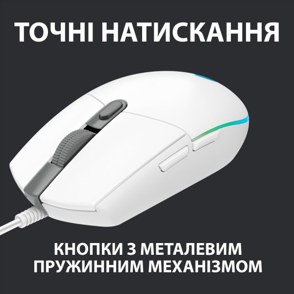 Фото - Уцінка - Миша дротова Logitech G102 Lightsync White
