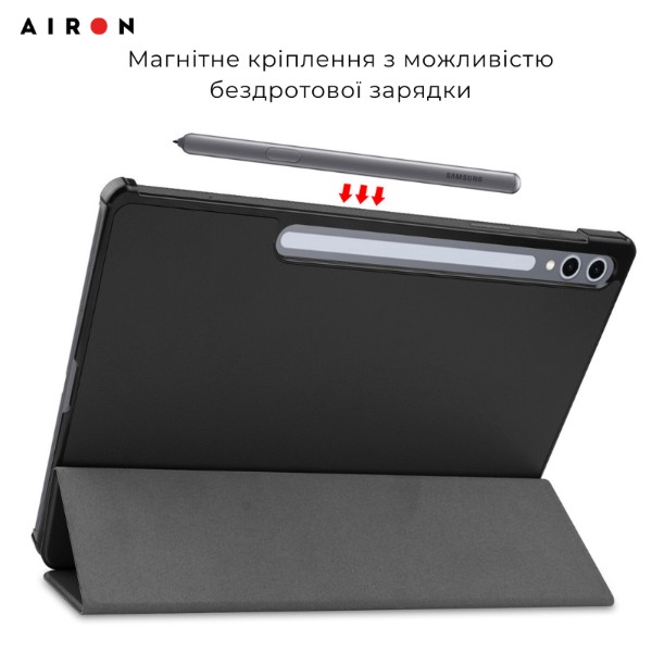 Фото - Чехол для планшета AIRON Premium for Samsung Galaxy Tab S10 Plus 12.4 2024 с защитной пленкой и салфеткой Black (4822356758483)