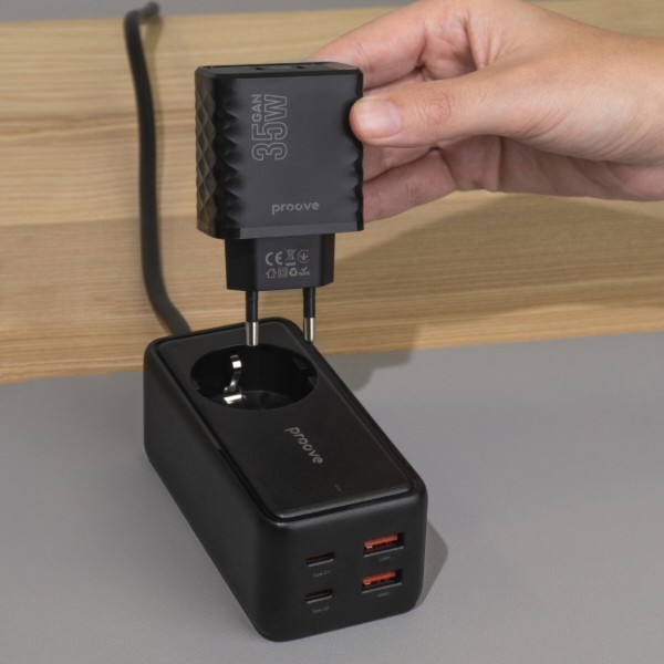 Фото - Сетевой фильтр Proove Power Strip Homester PD-03 1AC 65W 2 Type-C + 2USB Black (479280001)