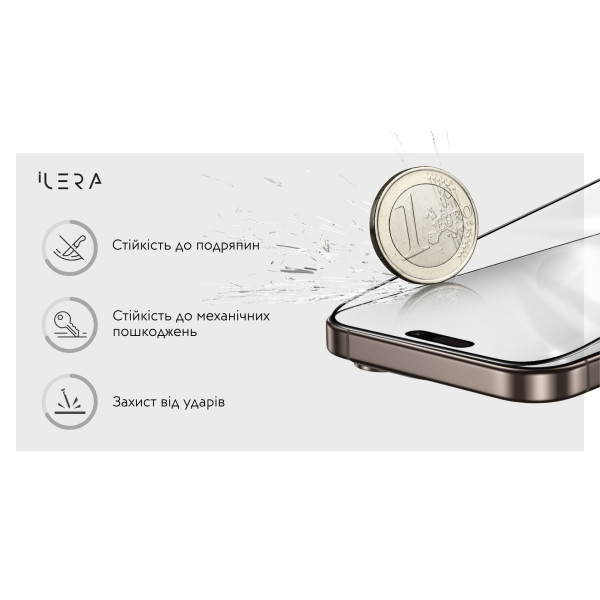 Фото - Защитное стекло для смартфона ILera Sapphire Ultra Glass 2.0 for iPhone 17 Pro (ILSPDLPL17Pr)