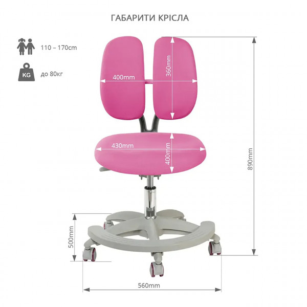 Фото - Крісло дитяче FunDesk Primo Pink