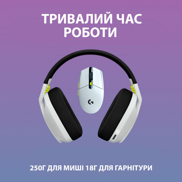 Фото - Гарнітура бездротова ігрова Logitech Wireless Gaming Combo G435SE/G305SE - Black/White/Lime (981-001162)