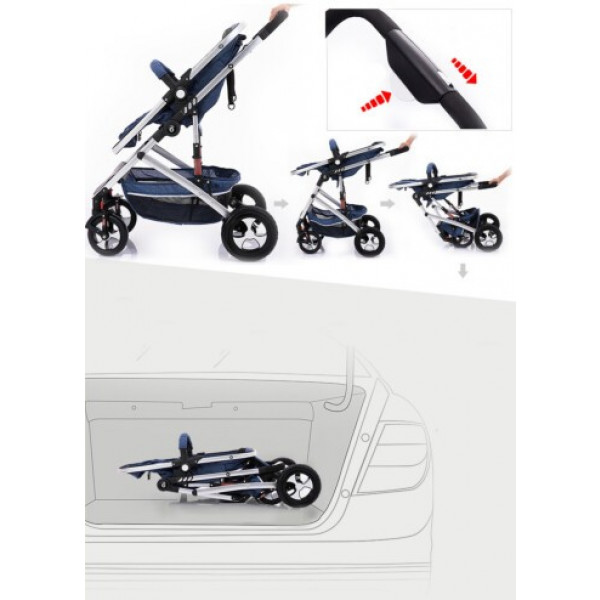 Фото - Коляска трансформер універсальна Jiaobei High landscape Blue (808)