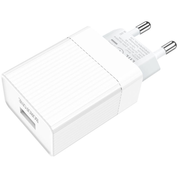Фото - Мережевий зарядний пристрій BOROFONE BA47A QC3.0 3A 18W White (6931474728296)