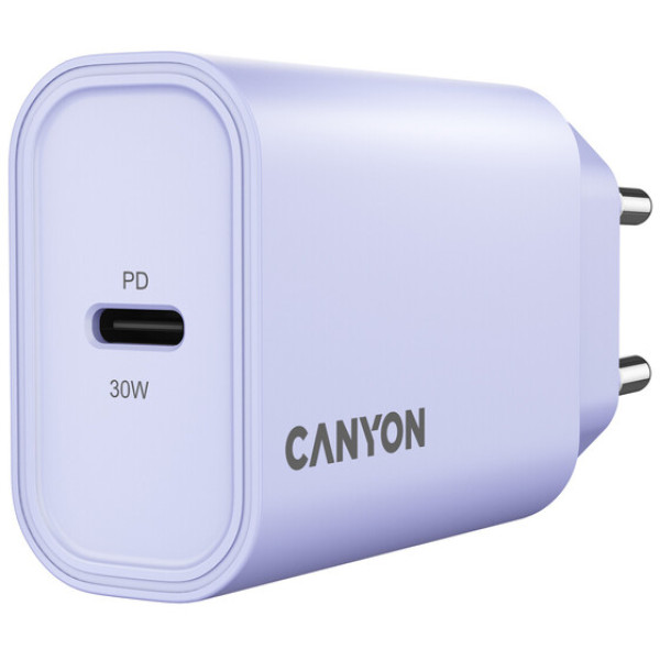 Фото - Сетевое зарядное устройство Canyon OnCharge 30CL 1xPD Type-C 30W Purple (CNE-CHA30CLPU)