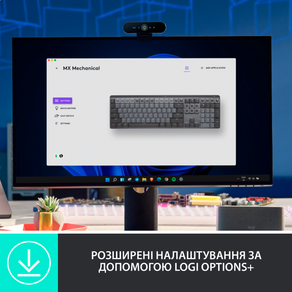 Фото - Клавиатура беспроводная Logitech MX Mechanical Wireless Graphite Clicky (920-010759)