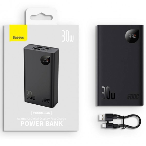 Фото - Батарея мобільна Baseus Adaman2 OE 20000mAh 2xUSB+TypC PDQC3.0 30W USBtoTypC (PPAD050101)