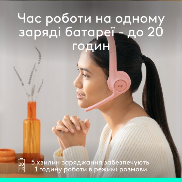 Фото - Гарнитура беспроводная Logitech Zone 300 Bluetooth Rose (981-001412)