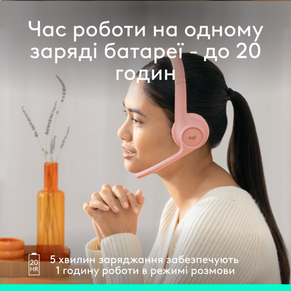 Фото - Гарнитура беспроводная Logitech Zone 300 Bluetooth Rose (981-001412)