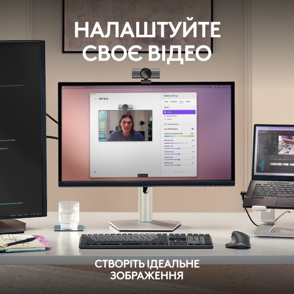 Фото - Веб-камера для комп'ютера Logitech MX Brio 4K Pale Grey (960-001554)