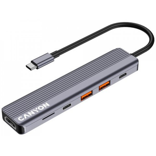 Фото - Хаб USB Canyon 6 port 4k USB-C Hub DS-17 (CNS-TDS17)