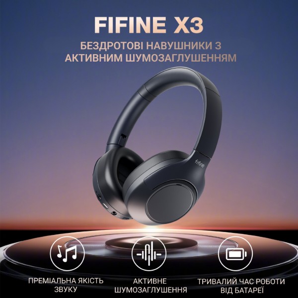 Фото - Гарнітура бездротова Fifine X3 Wireless Black