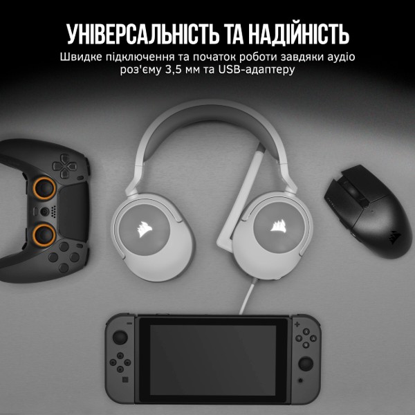 Фото - Гарнитура проводная игровая Corsair HS55 Surround Headset White (CA-9011266-EU)