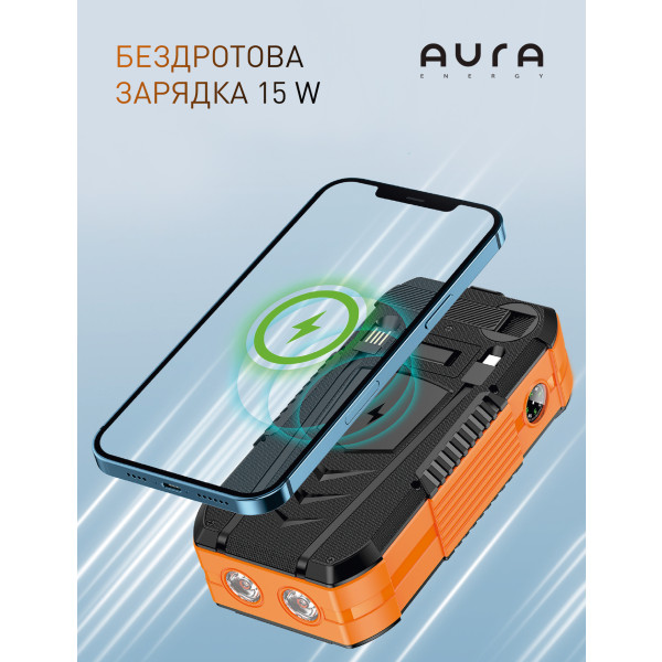 Фото - Батарея мобільна Aura NRG-40SE ARM SOLAR 40000 mAh Wireless Dynamo charging Green (PBANRG40SEG)