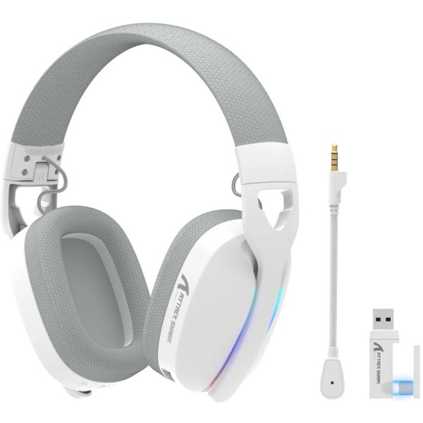 Фото - Гарнітура бездротова ігрова Attack Shark L90 Wireless,2.4GHz/Bluetooth/3.5mm PS4/PS5/Switch/Xbox/Mac/PC White (L90W_AS)