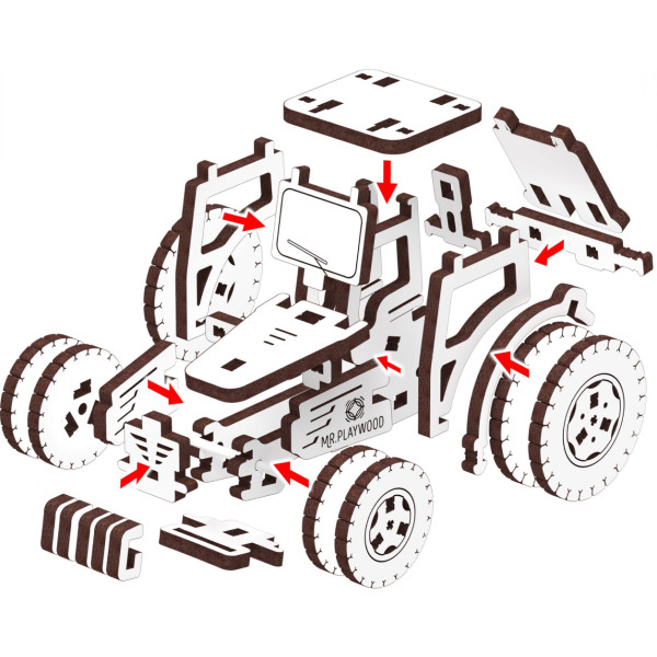 Фото - 3D пазли Mr.Playwood Трактор - Всюдихід (10807)