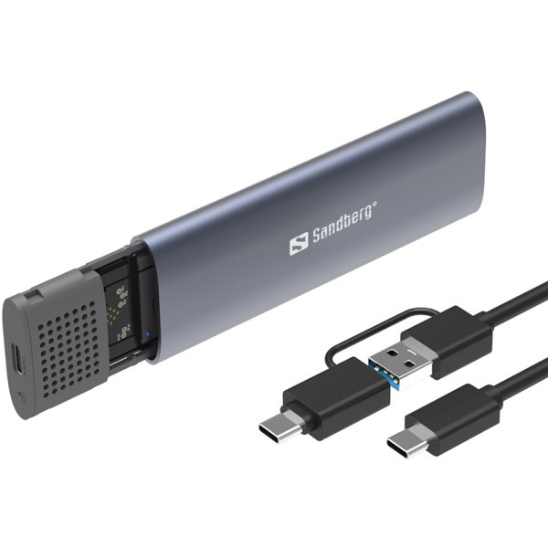 Фото - Внешний карман Sandberg для SSD M.2, (NVMe) M-Key USB Type-C 3.2 серая (136-39)