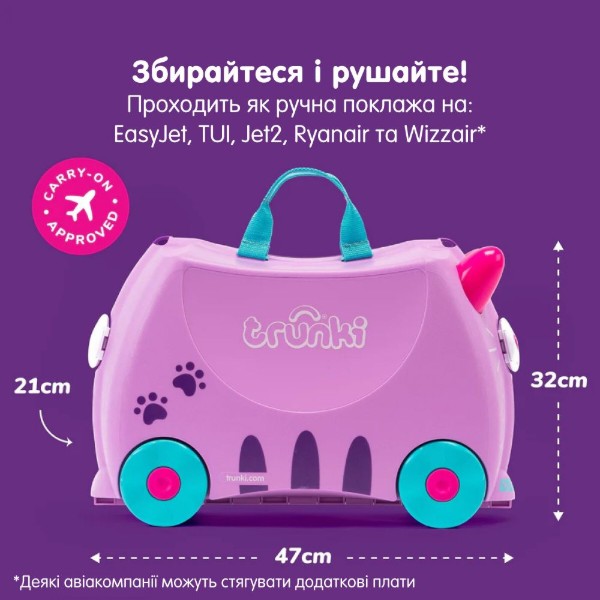 Фото - Валіза дитяча Trunki Cassie Candy Cat (0322-GB01-UKV)