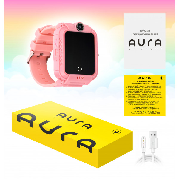 Фото - Детские часы Aura A400 4G Tracker/WIFI Pink (AUR-A400-P)