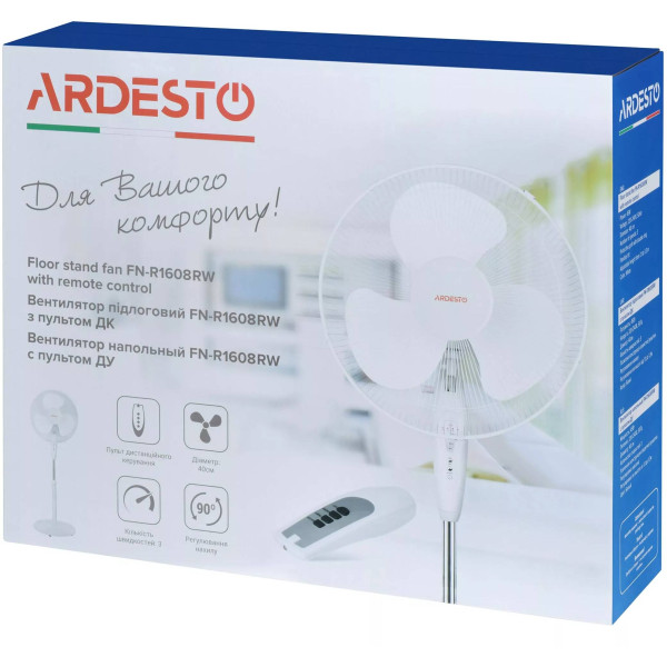 Фото - Вентилятор підлоговий Ardesto FN-R1608RW White с ПДУ