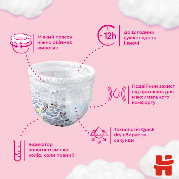 Фото - Одноразові підгузки-трусики Huggies Pants Розмір 4 для дівчаток (9-14 кг), 72 шт. (5029053564098)