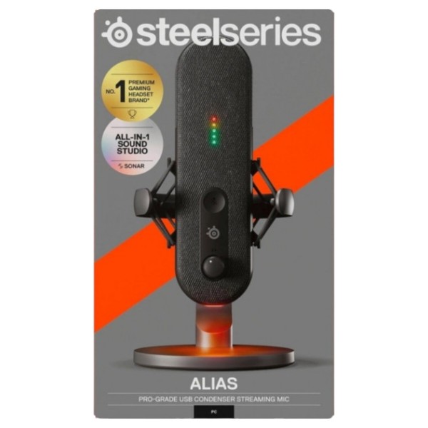 Фото - Микрофон для компьютера проводной SteelSeries Alias RGB USB 1" Capsule (61601)