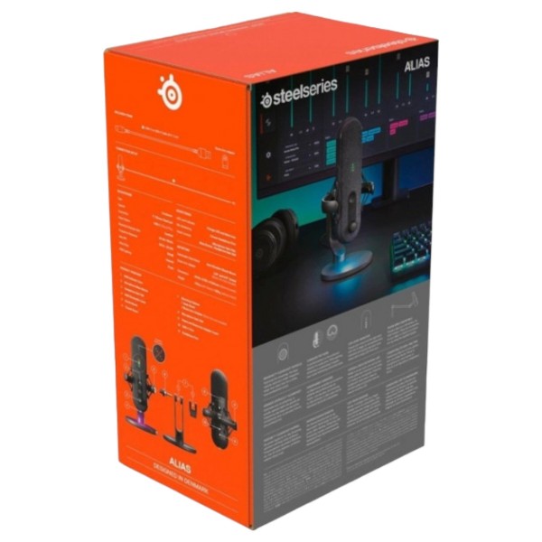 Фото - Микрофон для компьютера проводной SteelSeries Alias RGB USB 1" Capsule (61601)
