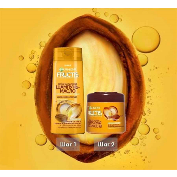 Фото - Шампунь жіночий Garnier FRUCTIS Потрійне відновлення д/дуже сухий. І поврежден.волос 400 мл