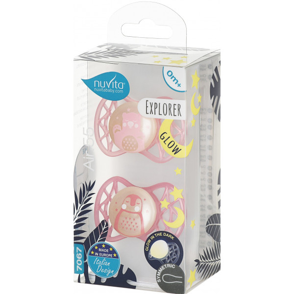 Фото - Симетрична пустушка Nuvita Air55 Explorer 0m + (ведмідь, пінгвін) 2 шт. (NV7067GF)