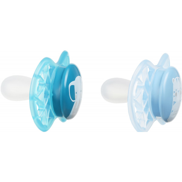 Фото - Симетрична пустушка Nuvita Air55 Explorer 0m + (тигр, слон) 2 шт. (NV7067M)