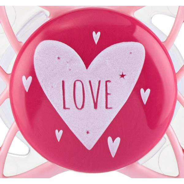 Фото - Симетрична пустушка Nuvita Air55 Cool 0m + "Love" Рожево-персиковий (NV7065PR)