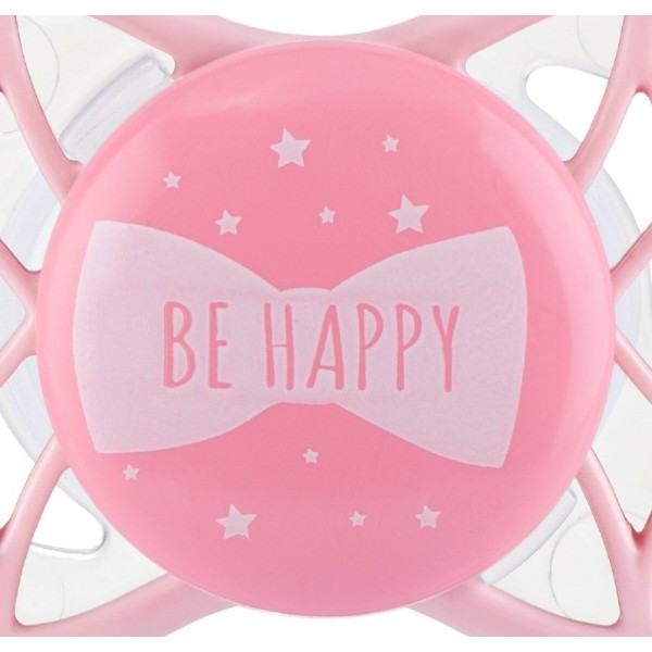 Фото - Симетрична пустушка Nuvita Air55 Cool 0m + "Be Happy" Рожевий кварц (NV7065RQ)