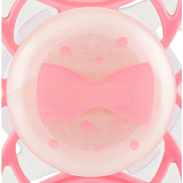 Фото - Ортодонтическая пустышка Nuvita Air55 Cool 6m+ ''бант'' Розовый (NV7084GF)